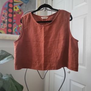 Elizabeth Suzann Petra Crop in Midweight Linen - Terra